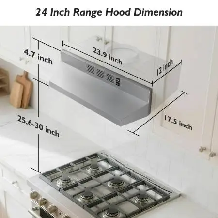 FIREGAS 24 inch Stainless Steel Range Hood