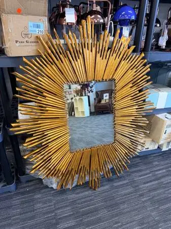 Global Views Soleil 45 Gold Leaf Decorative Mirror Brand New