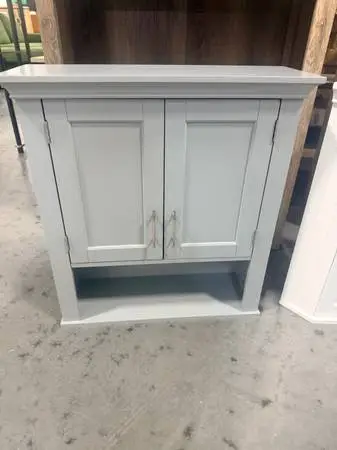 Dracelo Gray 2-Door Bathroom Storage Wall Medicine Storage Cabinet