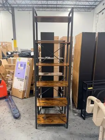 63 Rustic Oak 5 Tier Shelves 24 Width Free Standing Shelf Bookcase