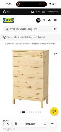 IKEA TAVA dresser and nightstand