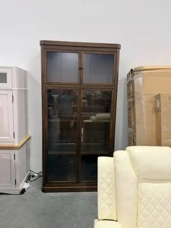 Amber Lewis x Four Hands 84 Gleason China Cabinet Display Case Walnut