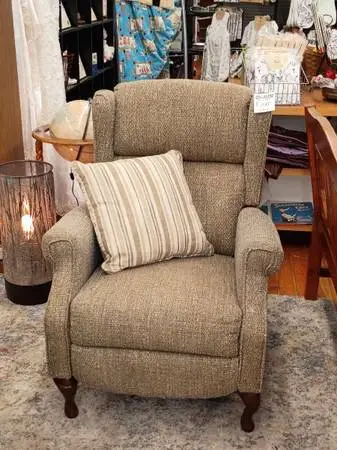 Just In>Quality Brown Fabric Wng Back Recliner