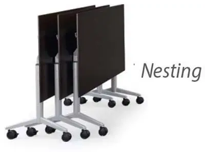 *1 New Espresso 60w X 24d Flip Top Training Table Desk MSRP $960