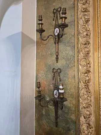 Vintage brass electric wall sconces