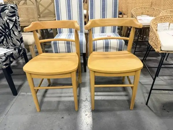 Kaysville Curved Back Wood Dining Chair Natural (Set Of 2) Brand New