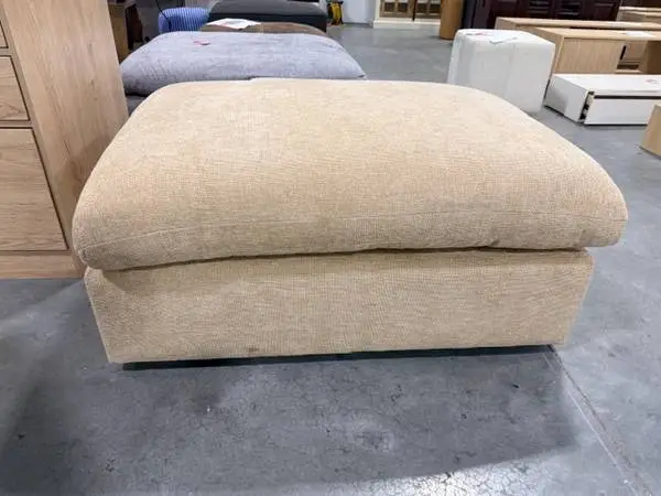 Natural Beige 42 Fabric Upholstered Ottoman Brand New
