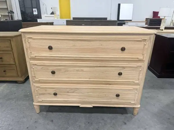 Ivy Ave Home Christian Raw Wood 3 Drawer 49 Dresser Brand New