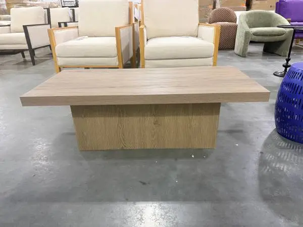 Torren 48 Wide Rectangular Fluted Coffee Table Alder White Brand New