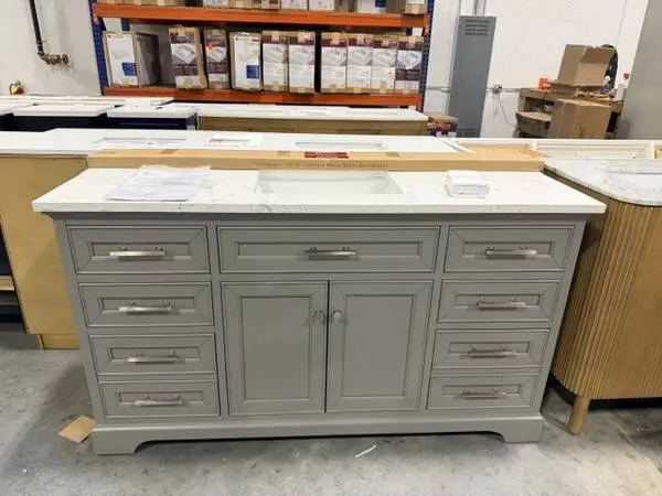 Thompson 60 Single Sink Freestanding Bathroom Vanity In Gray