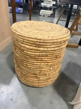 Wicker Storage Ottoman FootStool Natural Brand New