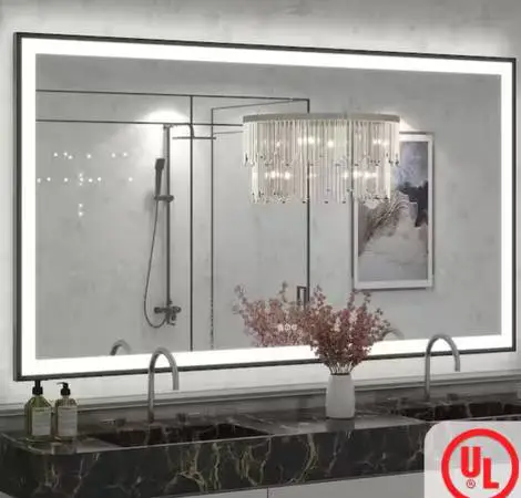 Apmir 72x40 Framed UL Certified Front And Back LED Anti-Fog Mirror