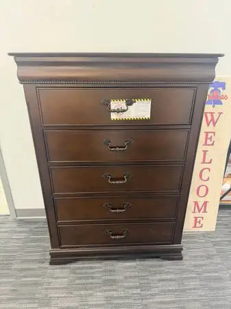 Homelegance Mont Belvieu 52 Dresser Chest In Dark Cherry 6 Drawer
