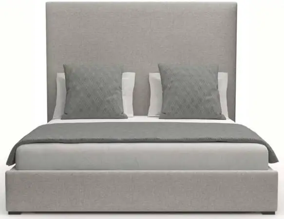 Nativa Interiors Moyra Plain Grey Upholstered King Bed Frame