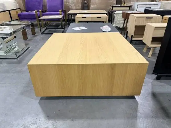 Birch Lane Taryn 42 Block Square Coffee Table Natural Brand New