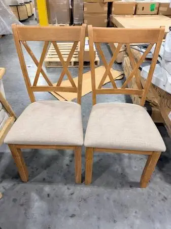 Tinas Home Solid Wood Upholstered Armless Dining Chairs (Set Of 2)
