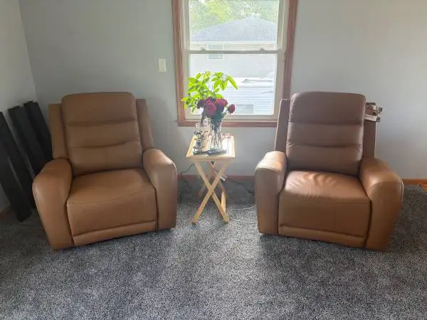 2 New Power Reclining Leather Chair