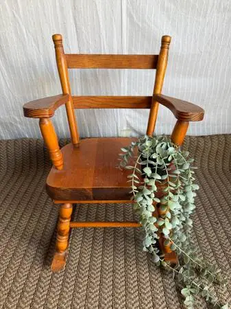 Super Cute Wood Vintage Kids Rocking Chair for Sale
