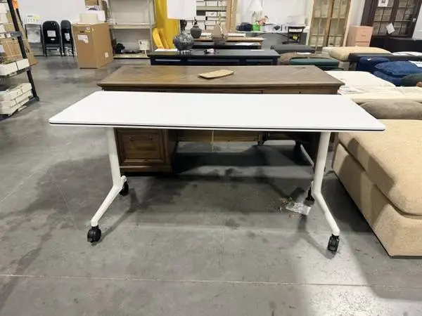 Inbox Zero Niaja 63 Flip-top Nesting Mobile Training Table White