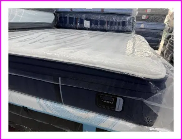 King Size Stearns & Foster Lakeridge Pillow Mattress & Box Bed