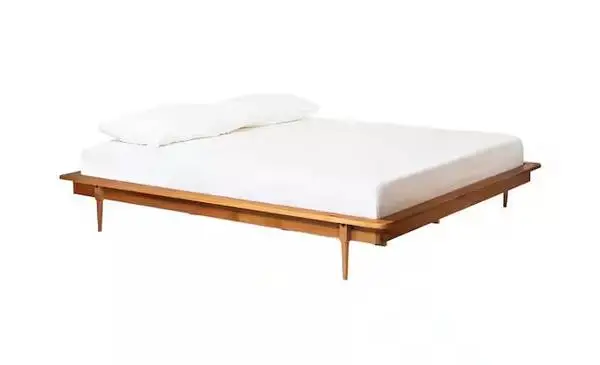 Walker Edison Caramel King Solid Wood Platform Spindle Bed Frame