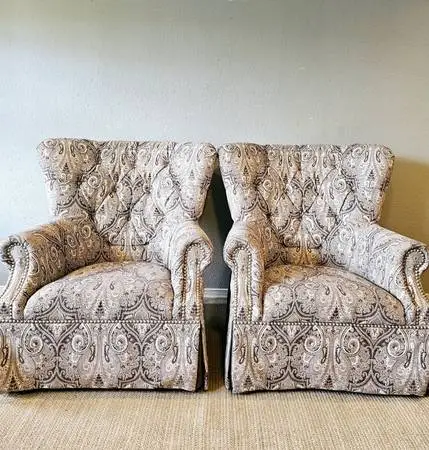 LARGE UPHOLSTERED HIGH BACK CHAIRS!!