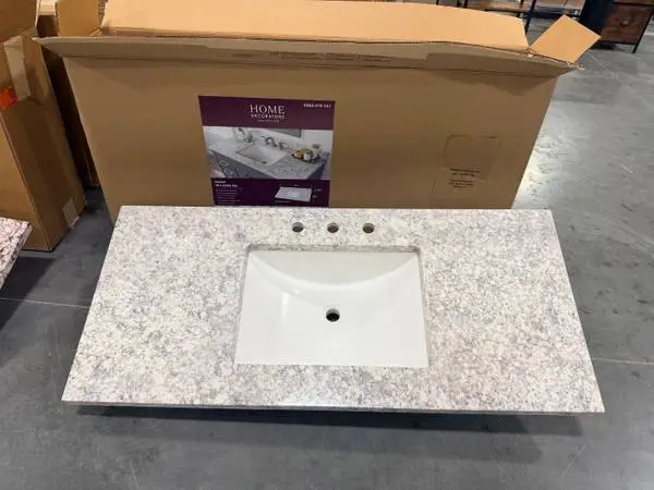 49 Cultured Marble White Rectangular Single Sink Vanity Top Everest