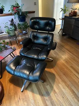 Vintage 1960s Selig Eames-Style Lounge Chair & Ottoman