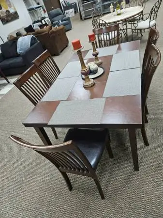 Dining Set with 6 Cushion Chairs