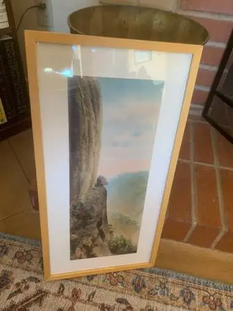 Devil’s Head, Chimney Rock, NC Antique Hand Colored Photo Framed