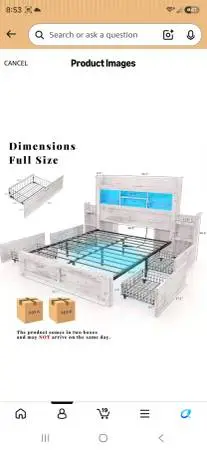 Full size bed frame