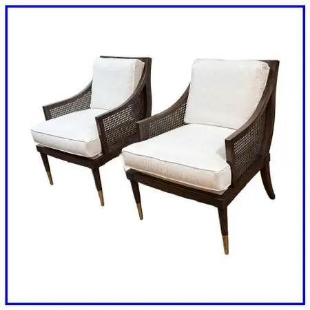Michael Thomas Kirkwood Accent Chairs, Pair
