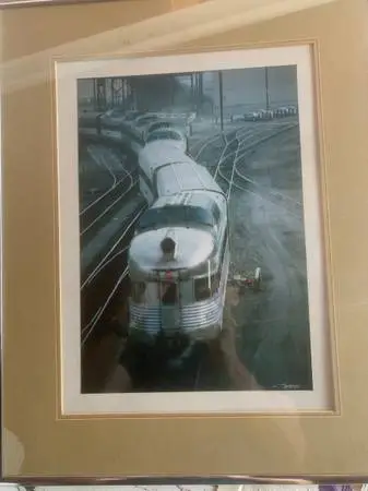 Zephyr Train Vintage Photograph Matted And Framed