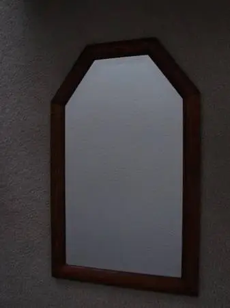 Oak Framed Beveled Glass Mirror