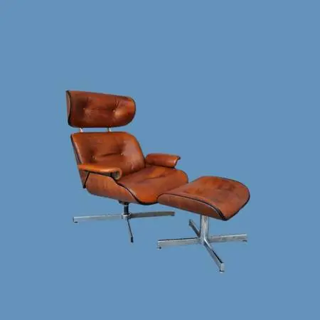 Plycraft chair and ottoman