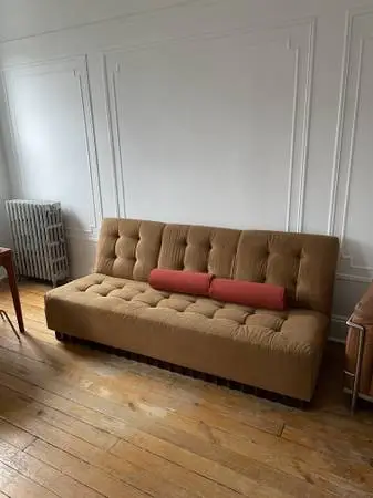 couch - 3 person brown, mid modern