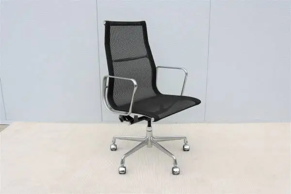 Herman Miller Eames Aluminum Group Black Mesh Executive Chair