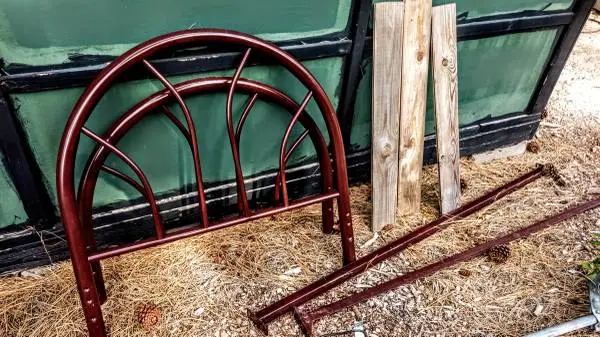 TWIN BED TUBULAR STYLE HEADBOARD FOOTBOARD FRAME SIERRA BROWN
