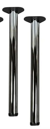 (Set of 2) Chrome Legs for 30 Table or Desk (2 3/8 Diameter)