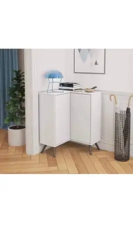 white corner cabinet
