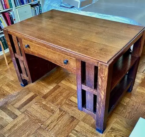 Mission Oak Desk / Limbert Arts and Crafts Bookcase Desk, circa 1900