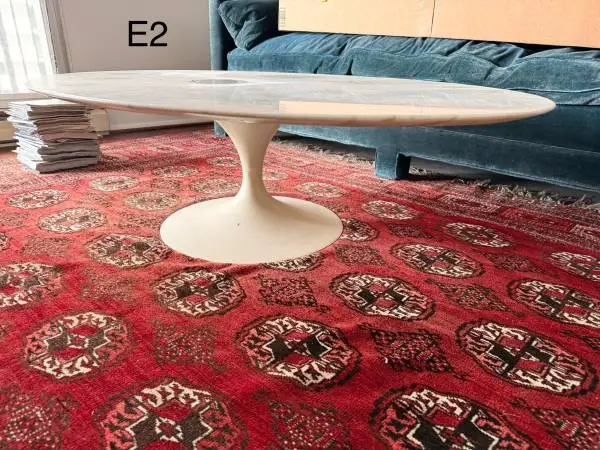 Knoll Saarinen Large Oval Marble Top Coffee Table Tulip Base, Vintage