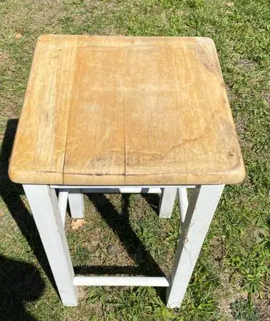 Farmhouse Wooden Kitchen Stool 24”