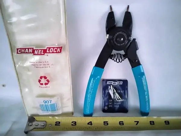 Channellock 907G Internal/External Snap Ring Pliers USA Like New