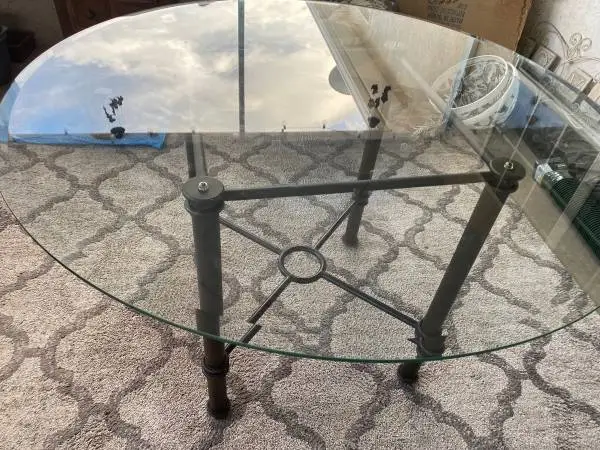 Glass top table & chairs