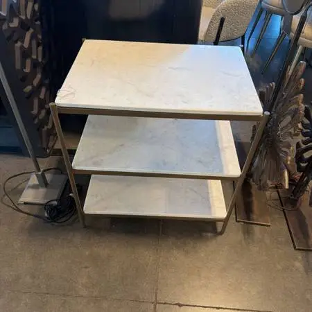 Four Hands Felix Iron & Marble Nightstand- 25X18X26