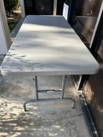 Office Star 6 ft. Center-fold Resin Top Multi-purpose Table - White