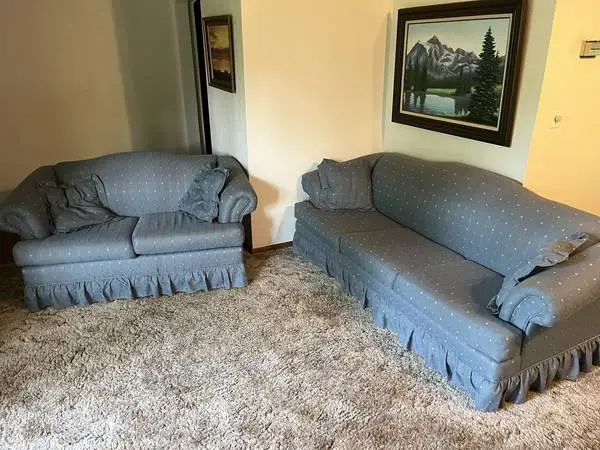 Sleeper Sofa with matching Loveseat Combo - Blue