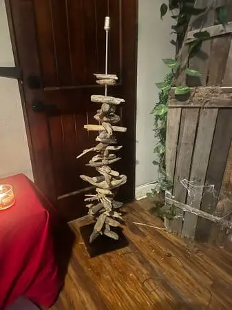 Handcrafted Adjustable Driftwood Lamp - Unique Foraged Art