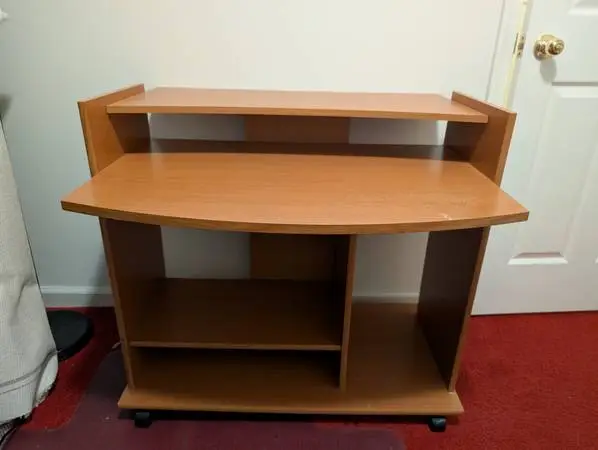 Wheeled Desk - Study With Shelves for Deskop & Printer - Great Cond